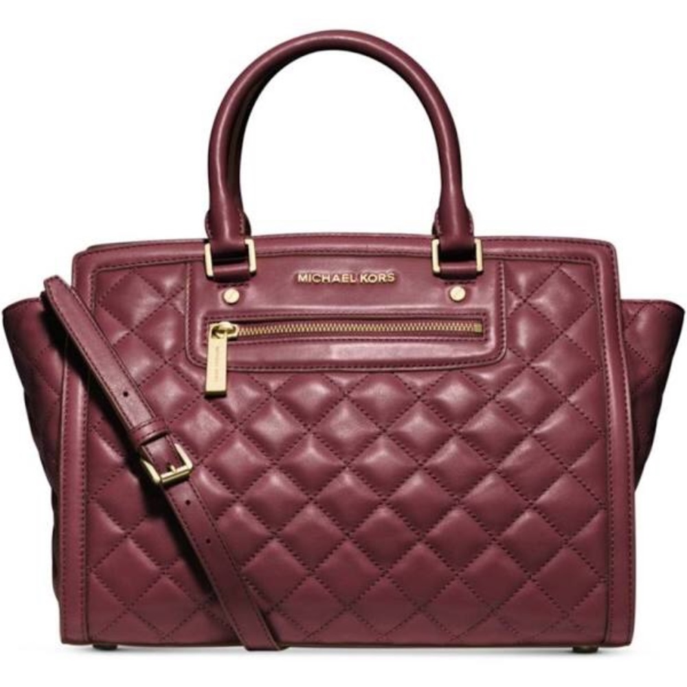 Authentic MK Large Quilted Selma Satchel Purse